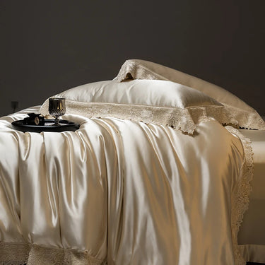 Champagne Gold French Baroque Duvet Cover, Lyocell Cotton Bedding Set